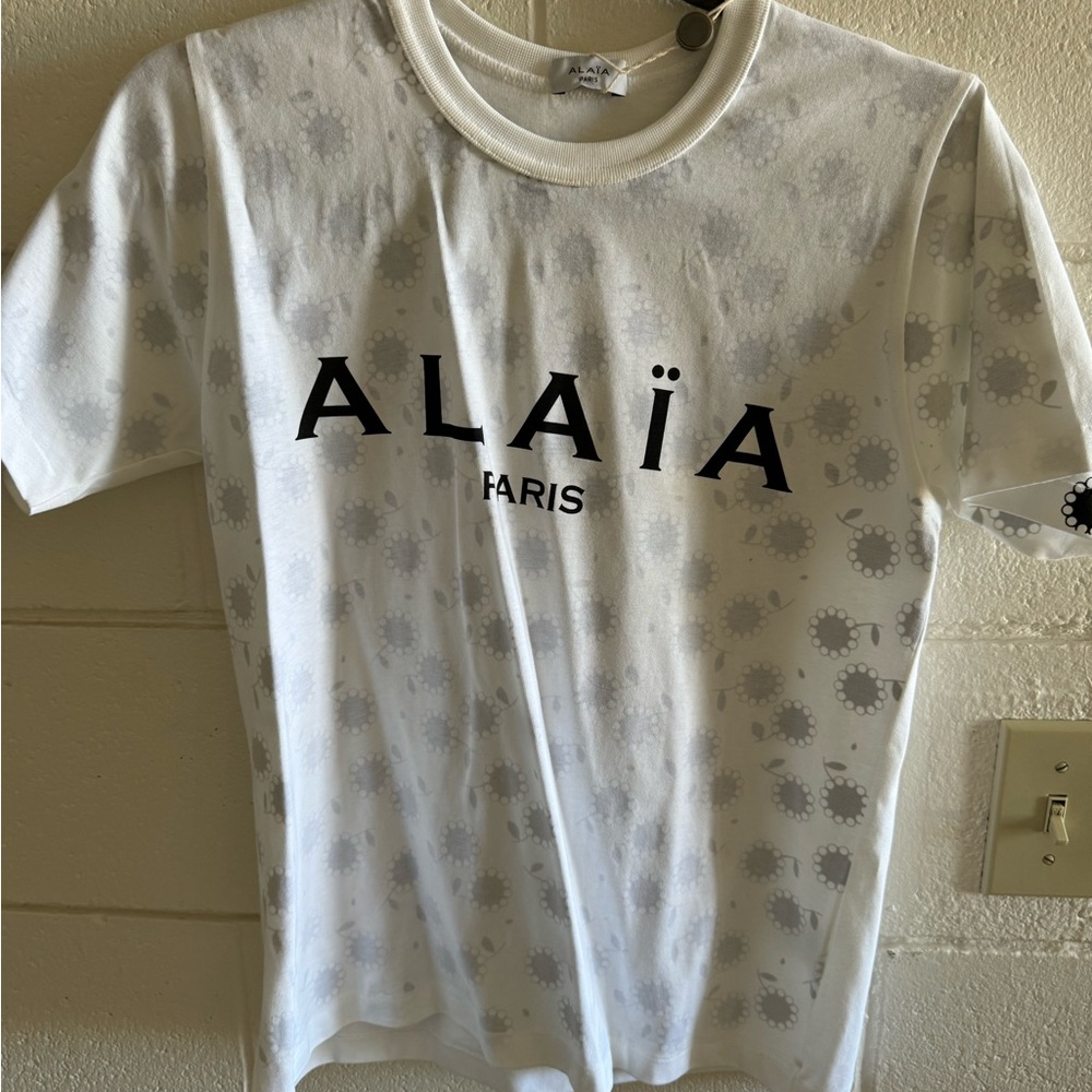 Alaia White and Black Short Sleeve Tee